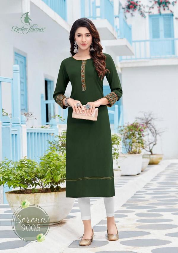 Ladies Flavour Serena Vol 9 Rayon Designer Long Kurti Collection